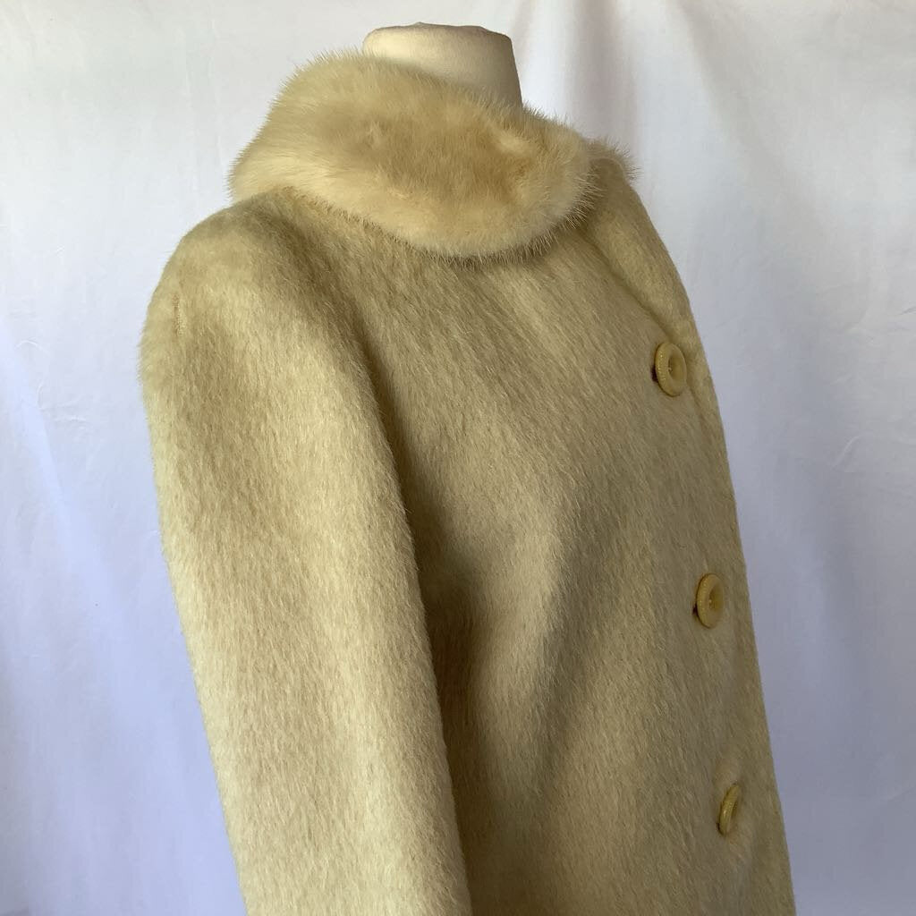 Vintage 1960s Dormeuil Wool Jacket w/ Fur Neck