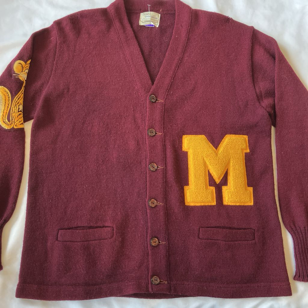 トップス 60s minnesota woolen mohair cardigan M 1960s University of Minnesota Cardigan