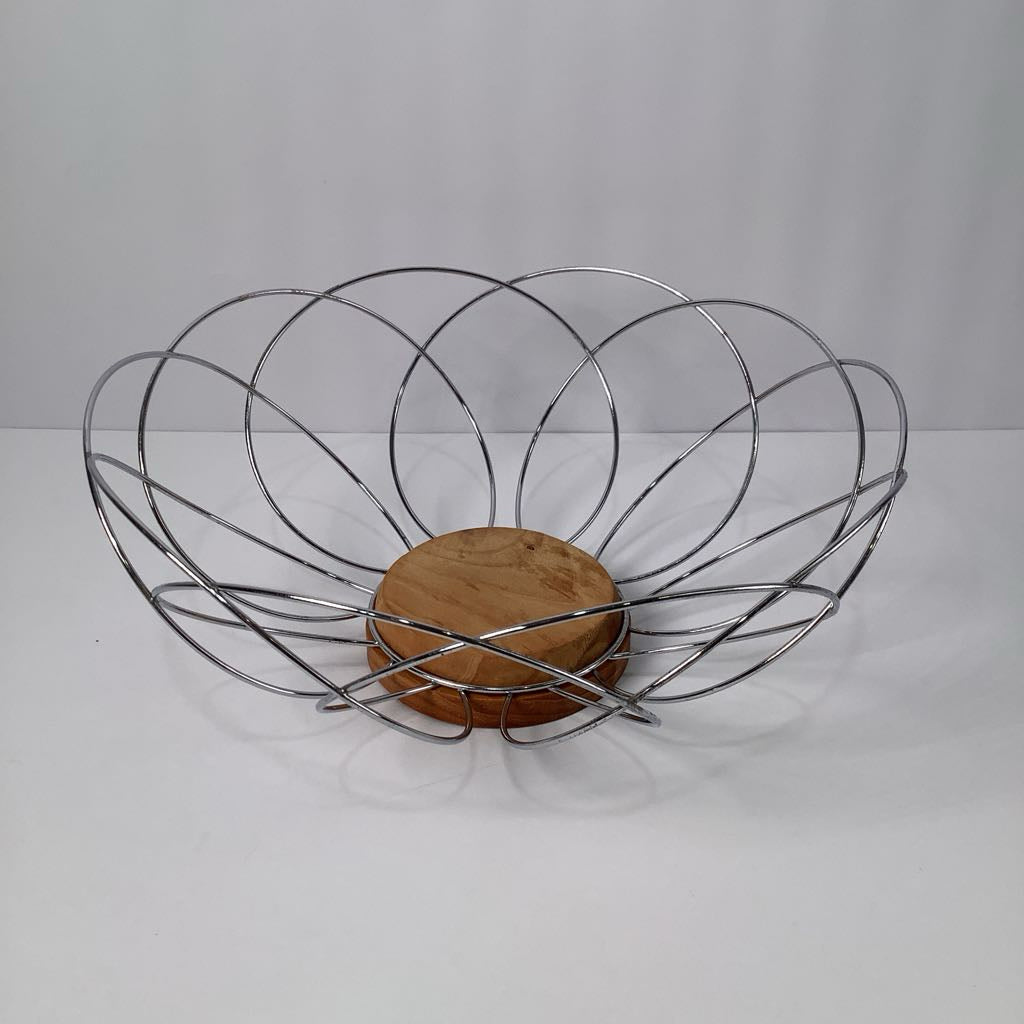 Vintage Wire and Wood Bread Basket