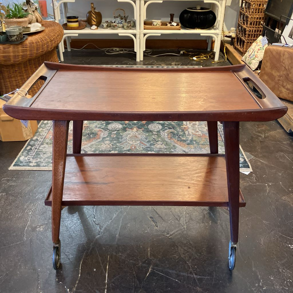 Vintage 1950s Opal Kleinmobel Teak Serving Cart