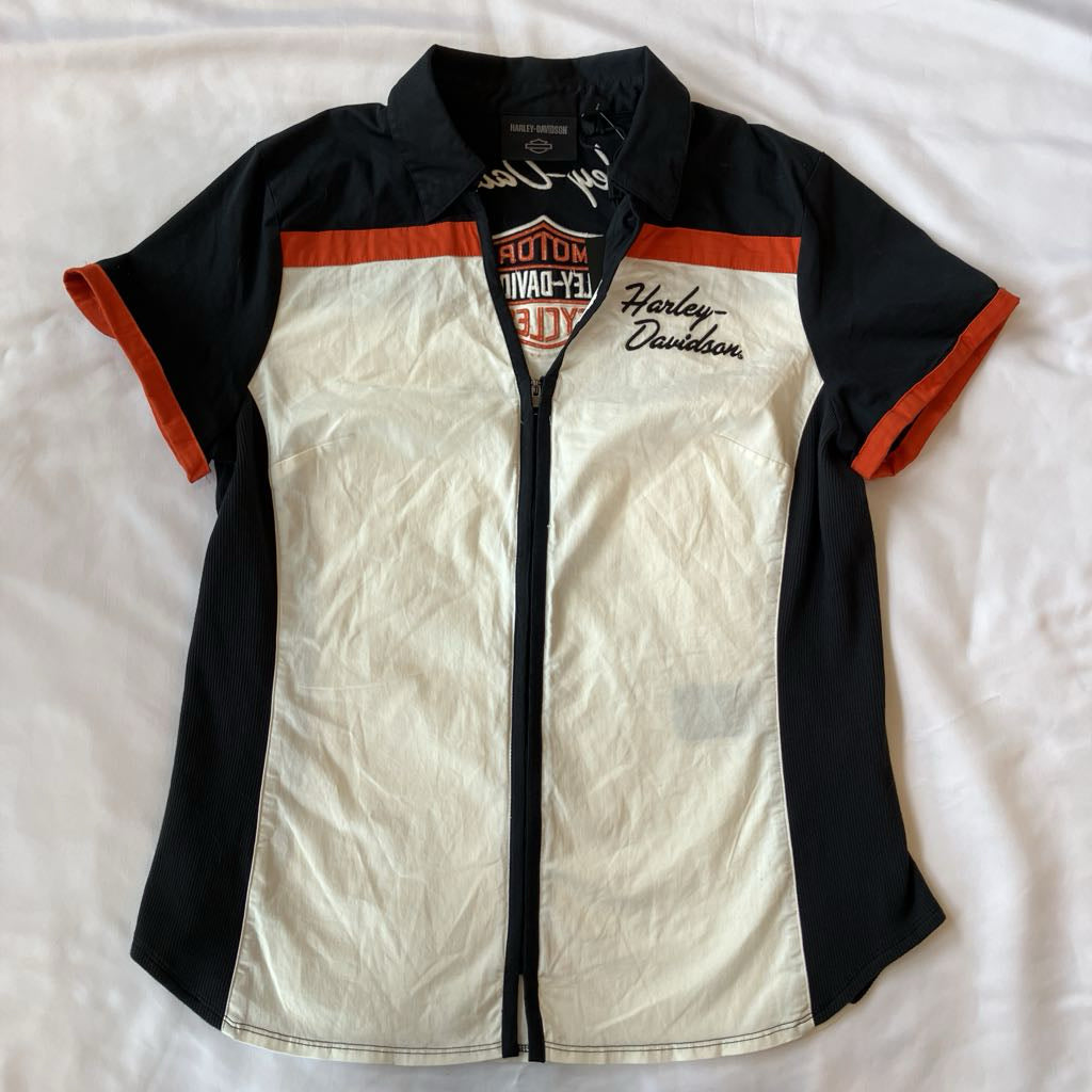 2000s Harley Davidson Zip Up Shirt