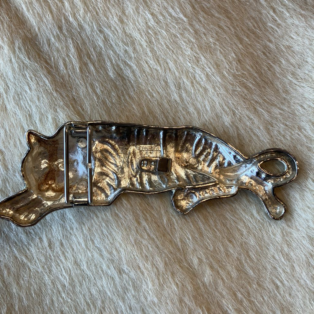Vintage Metal Tiger Belt Buckle