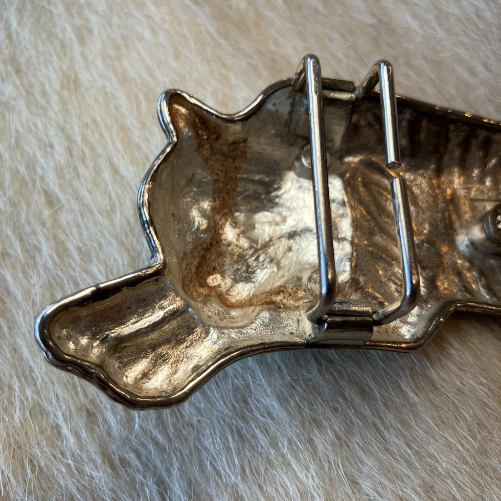 Vintage Metal Tiger Belt Buckle