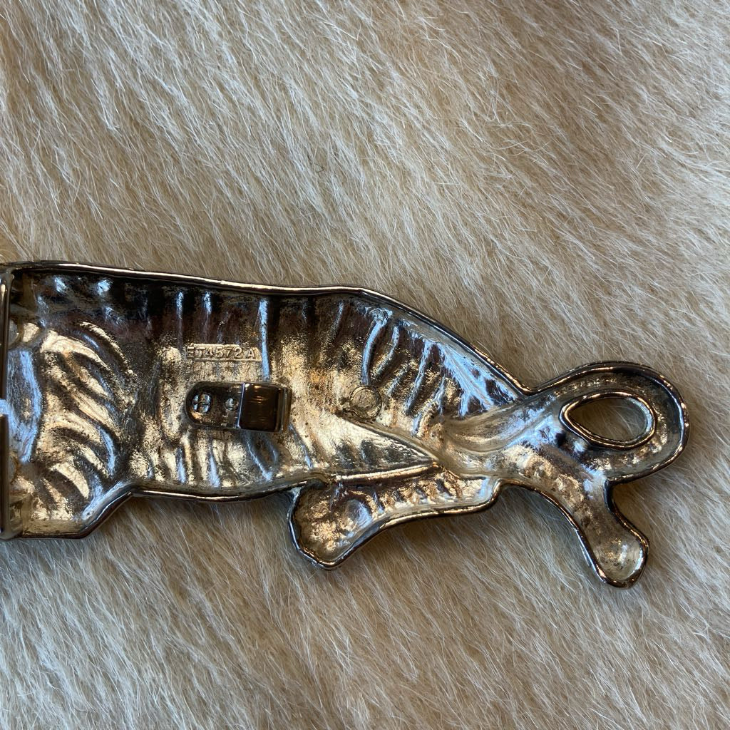Vintage Metal Tiger Belt Buckle