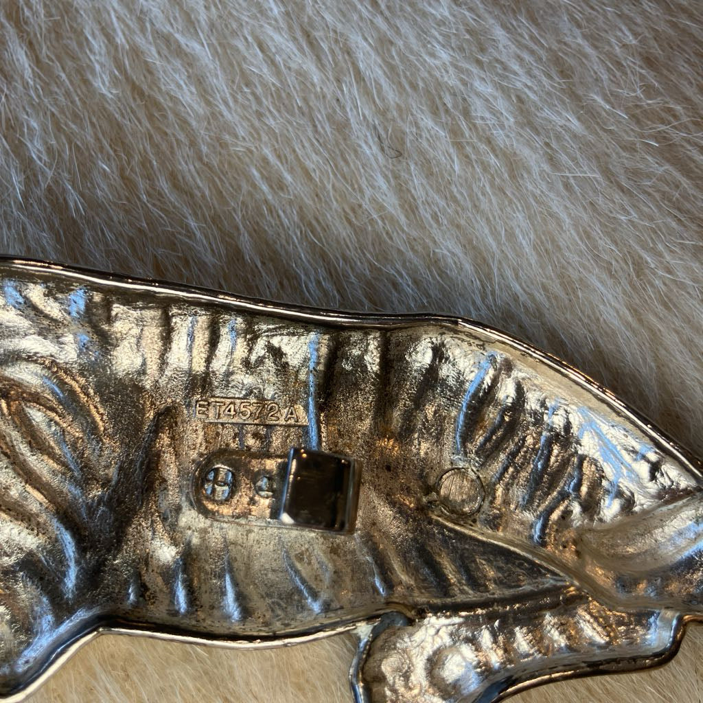Vintage Metal Tiger Belt Buckle