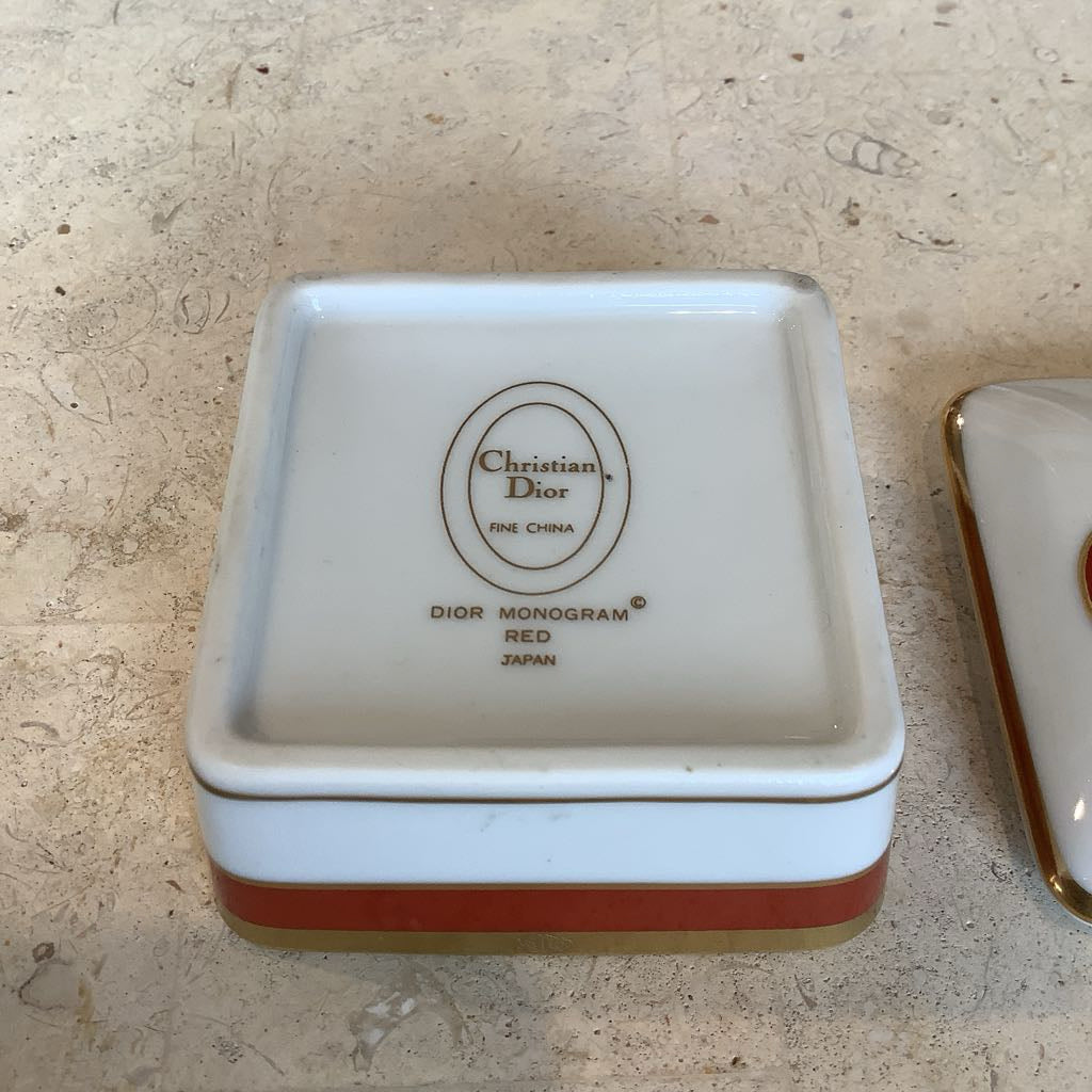 Authentic Vintage Christian Dior Ceramic Logo Trinket Box