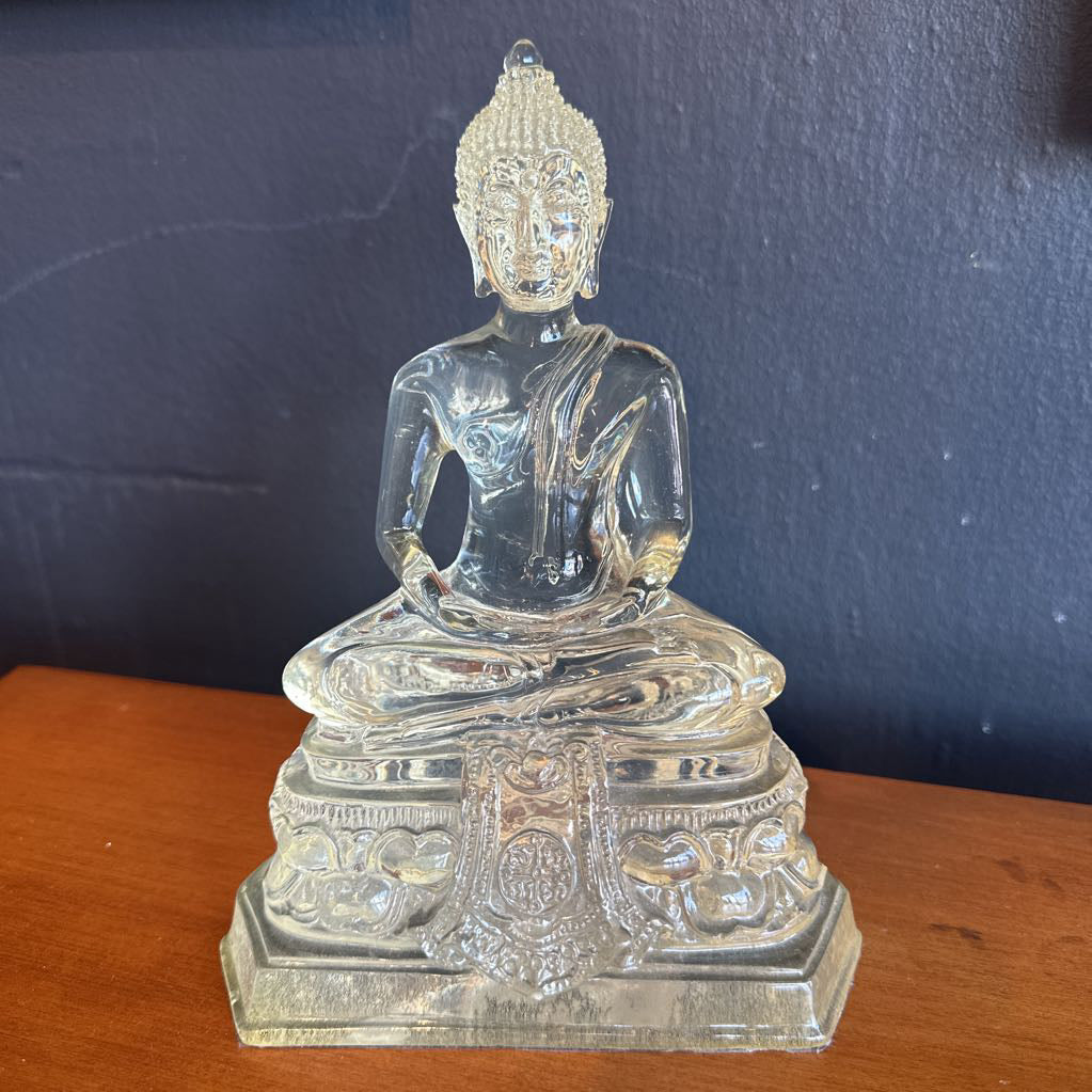 Vintage Thai Resin Translucent Seated Buddha