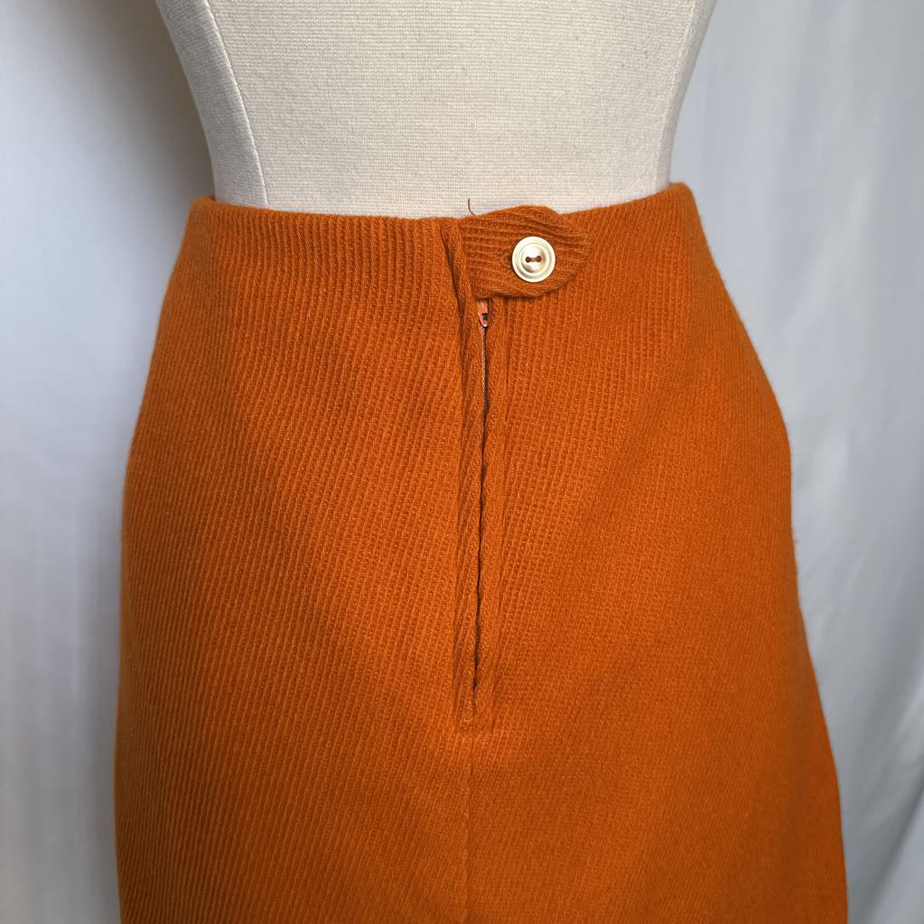 60s Orange Wool Skirt