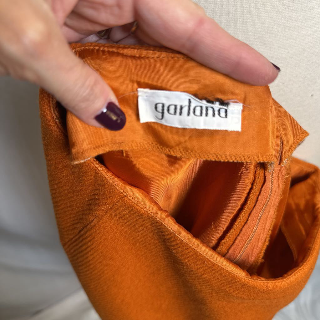 60s Orange Wool Skirt