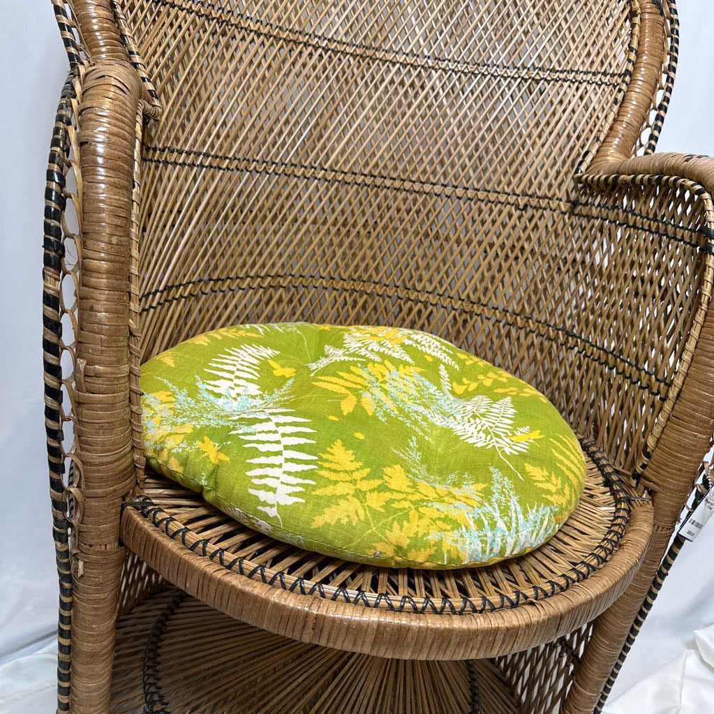 70's Wicker Petite Peacock Boho Chair