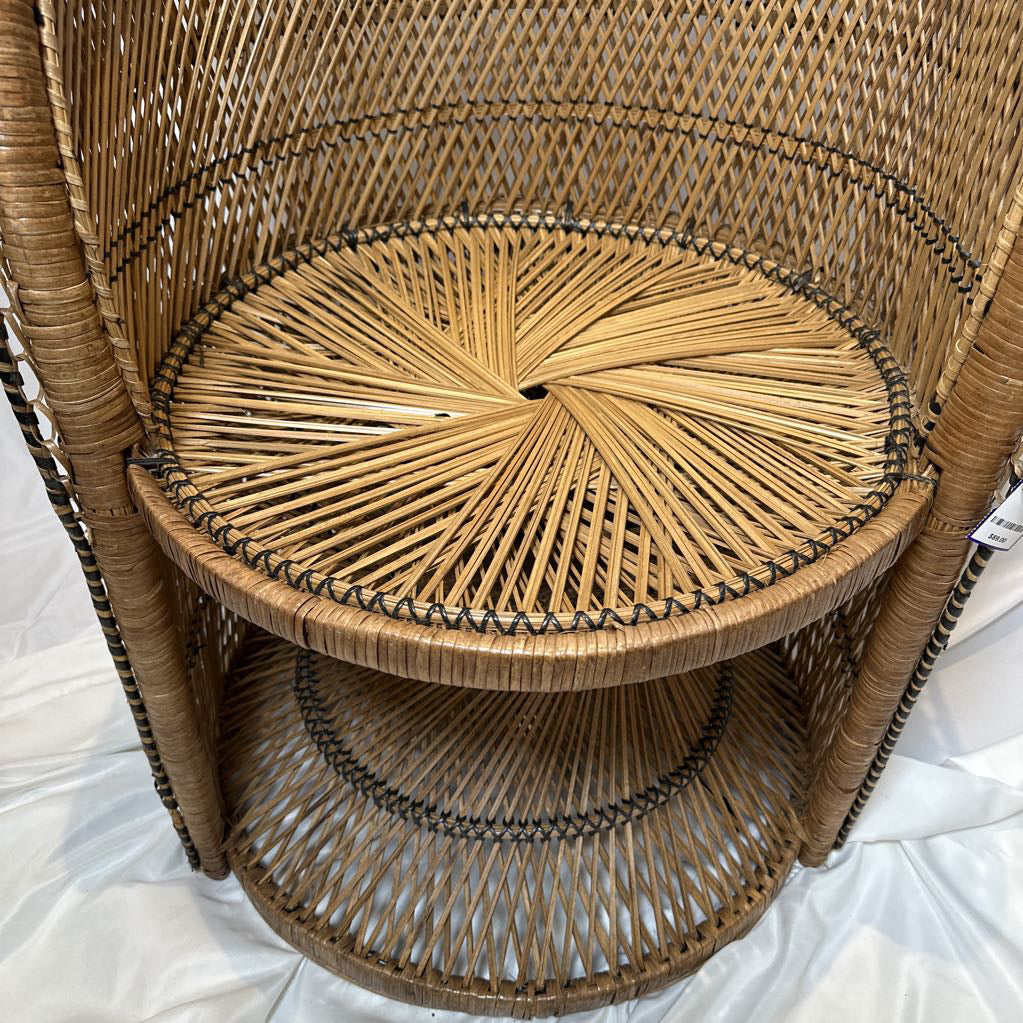 70's Wicker Petite Peacock Boho Chair