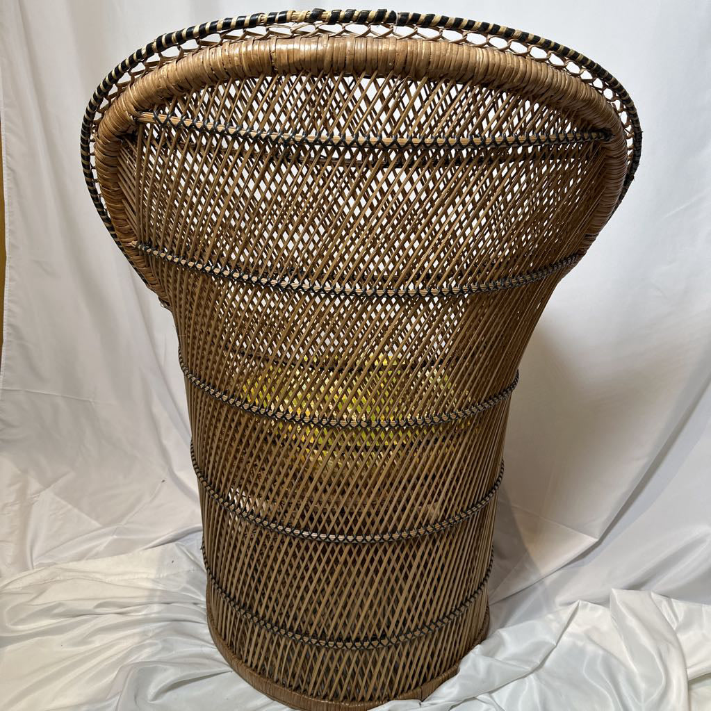 70's Wicker Petite Peacock Boho Chair