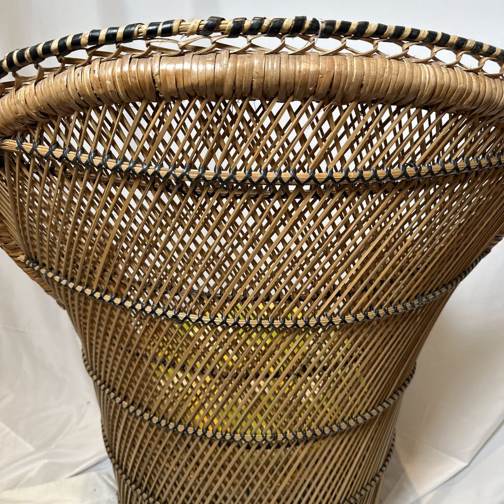 70's Wicker Petite Peacock Boho Chair