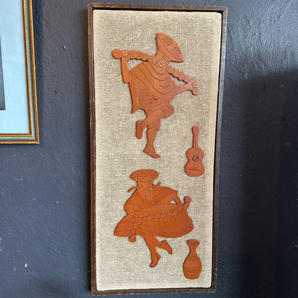 Vintage Dancing Couple in Wood Framed