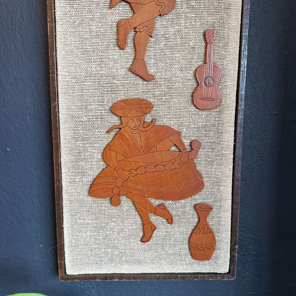 Vintage Dancing Couple in Wood Framed