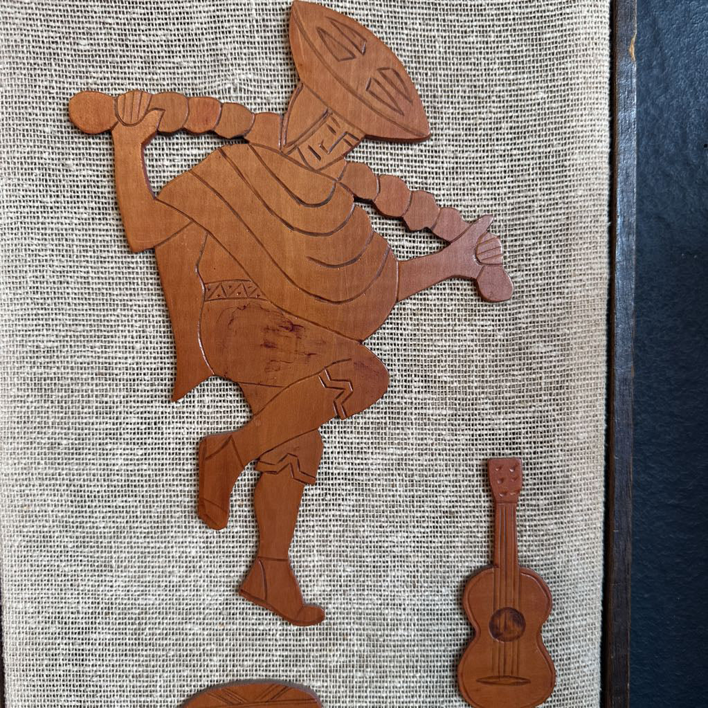 Vintage Dancing Couple in Wood Framed