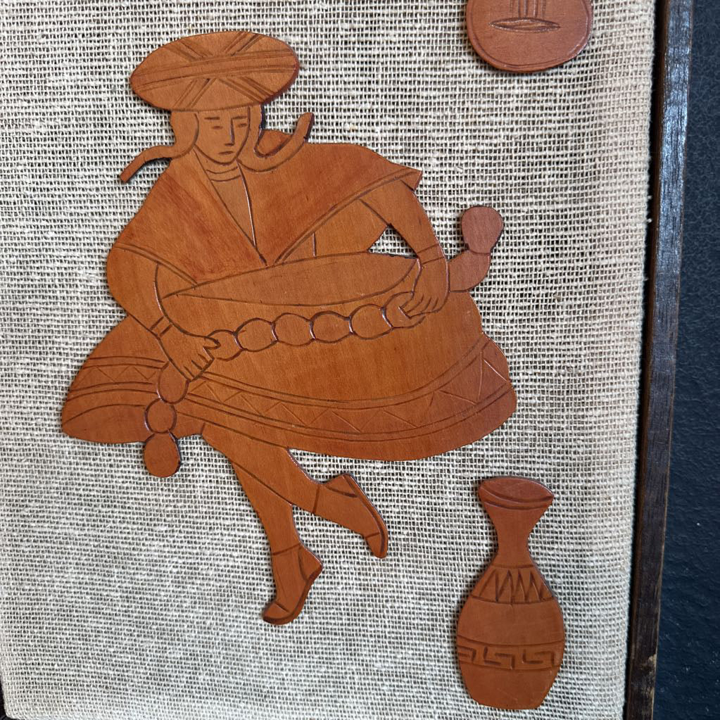 Vintage Dancing Couple in Wood Framed