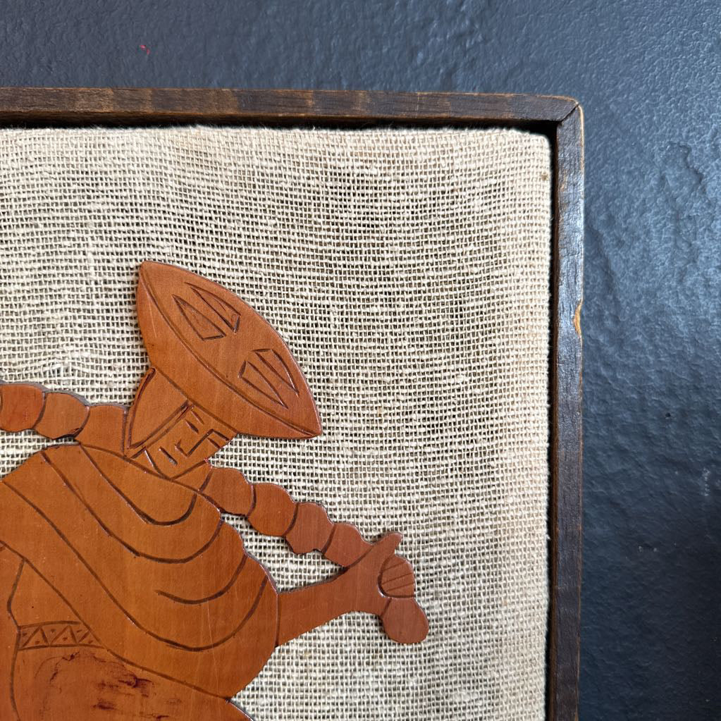 Vintage Dancing Couple in Wood Framed