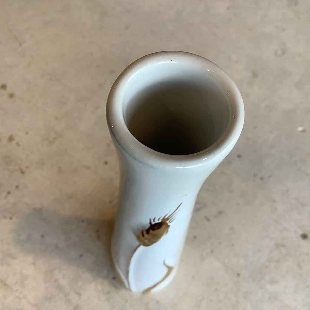 White n Gold Wheat Vase. sm