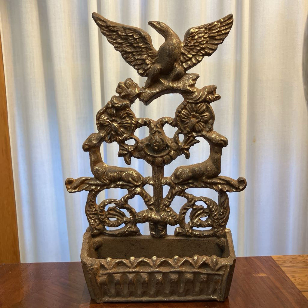 Vintage Cast Iron Match Box Holder