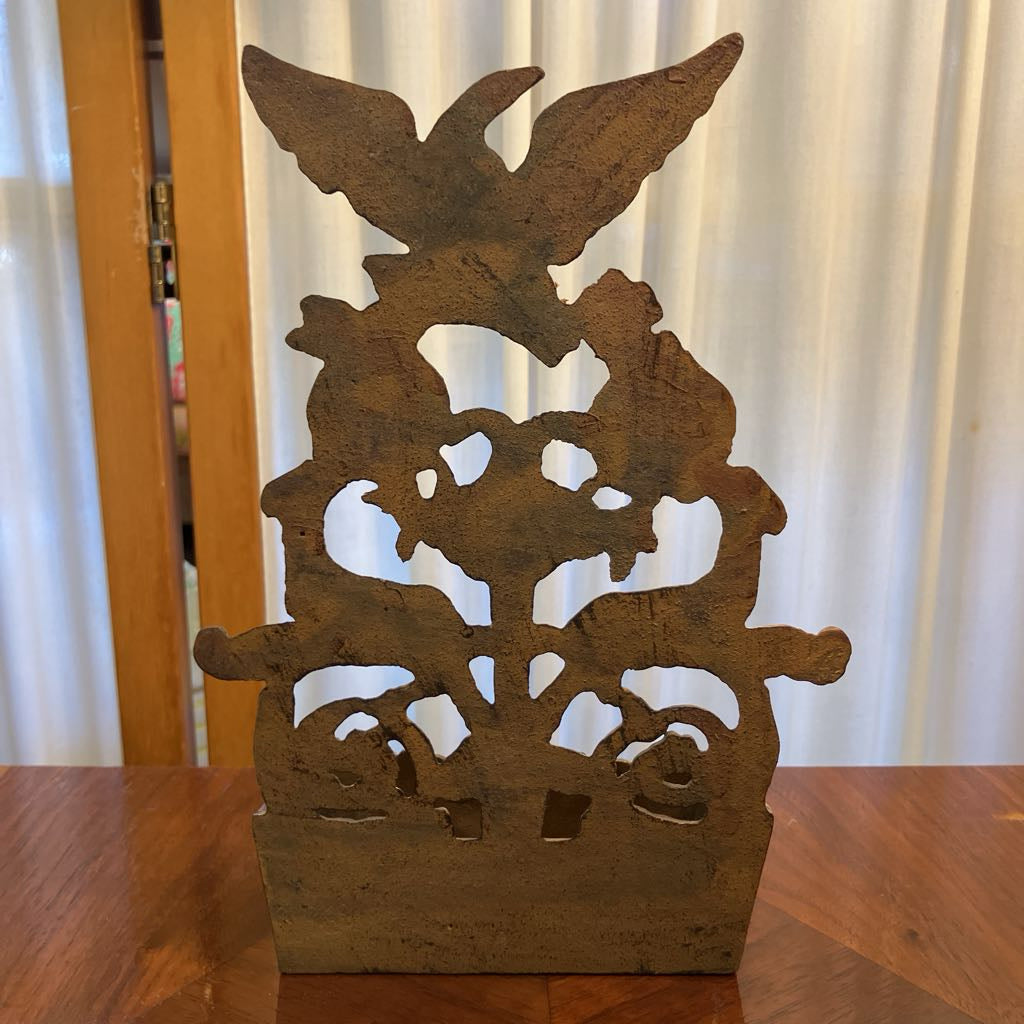 Vintage Cast Iron Match Box Holder