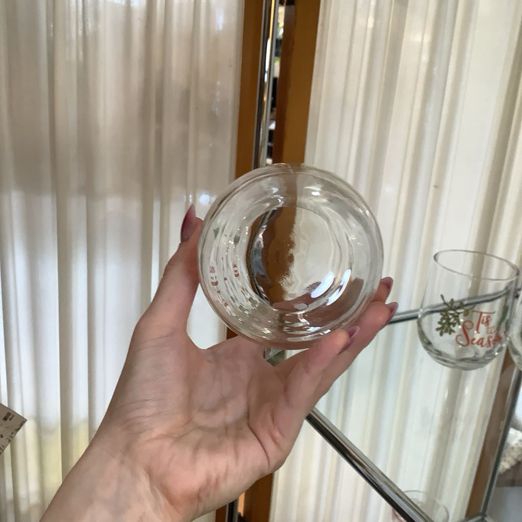 Vintage Tis The Season Glasses, set of 4