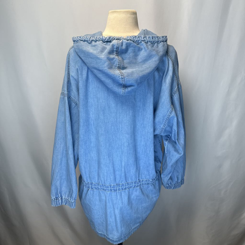 1980s Tina Hagen Oversized Denim Jacket w/ Hoodie