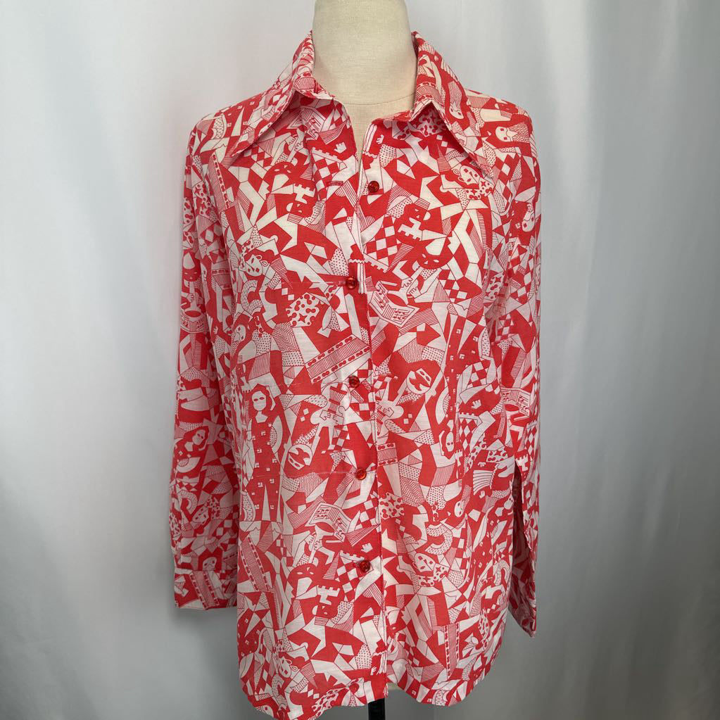 1970s JC Penney Novelty Button Up