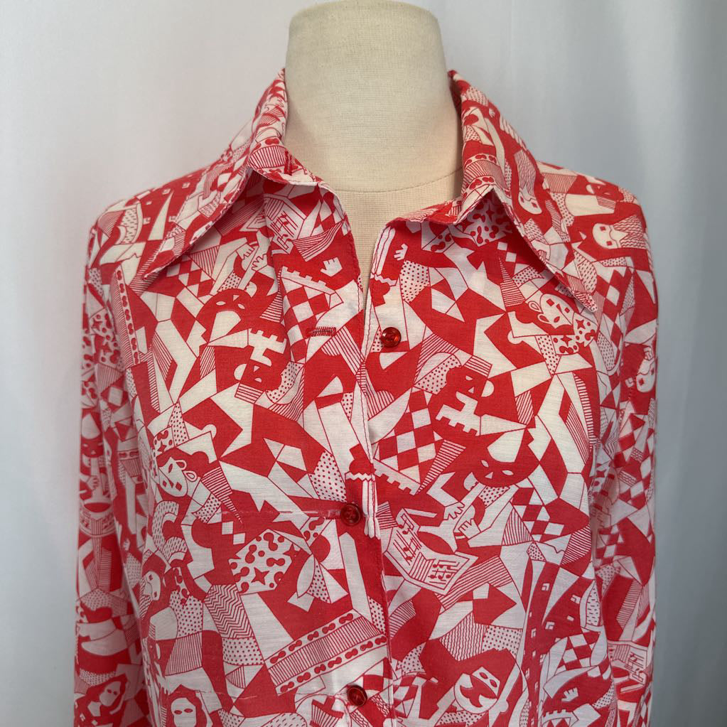 1970s JC Penney Novelty Button Up