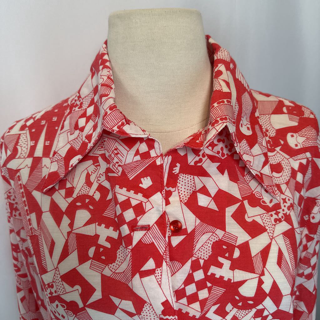1970s JC Penney Novelty Button Up
