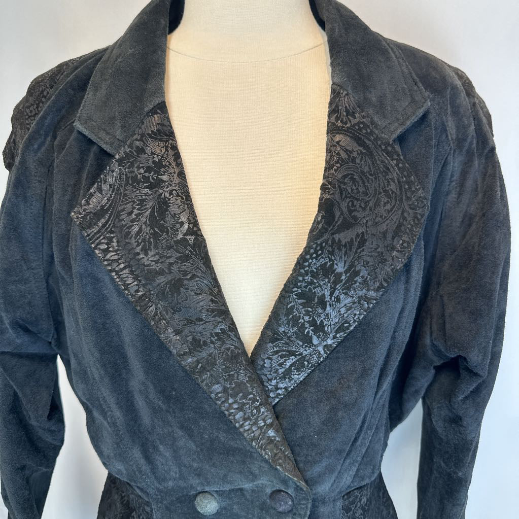 1980s Black Wilsons Leather Crop Bolero Biker Jacket