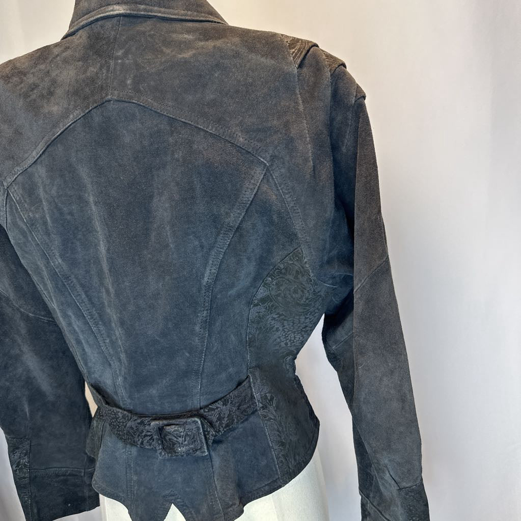 1980s Black Wilsons Leather Crop Bolero Biker Jacket
