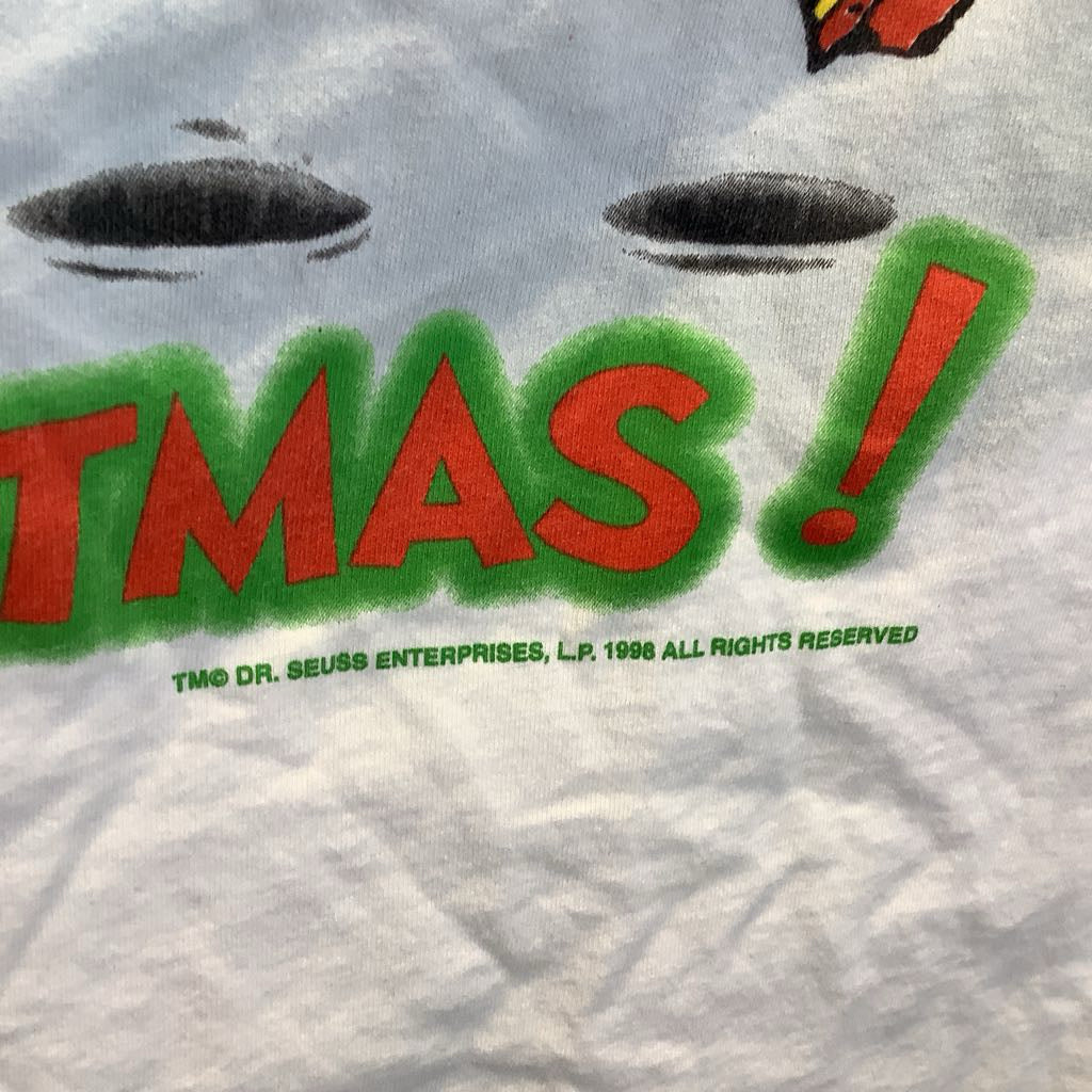 Close-up of a Dr. Seuss font with text and year