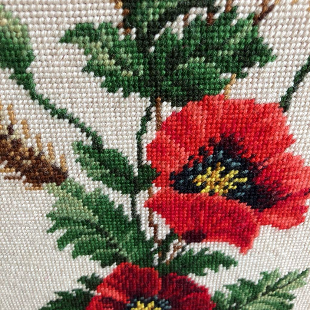 Vintage Framed Poppies Cross Stitch