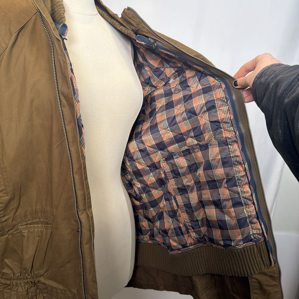 Penguin Olive Green Casual Utility Jacket w/ Removeable Quilted Inside