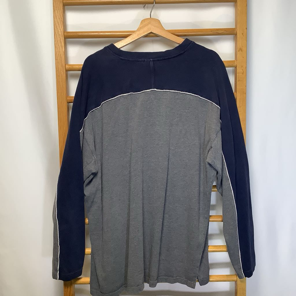 Blue and Grey long sleeve w/ white line