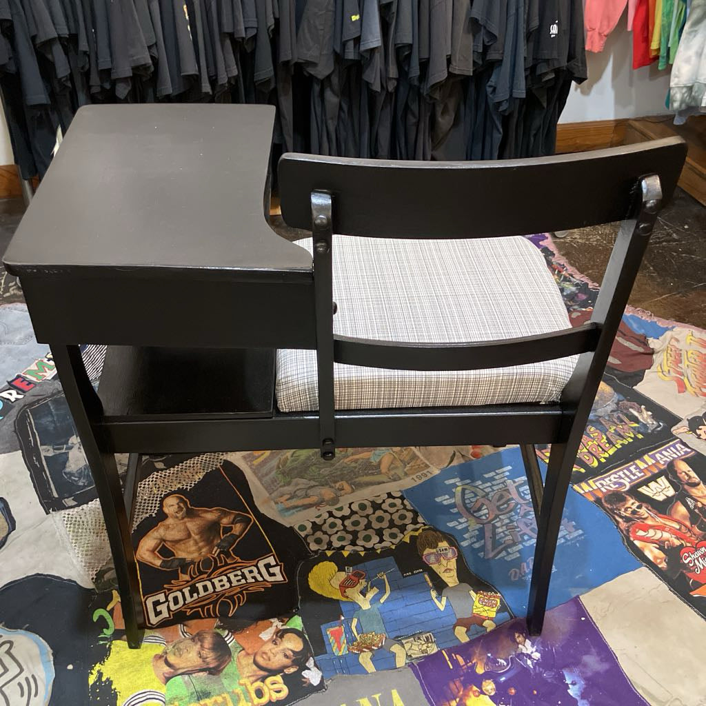 Mid-Century Walnut Gossip Chair in Black