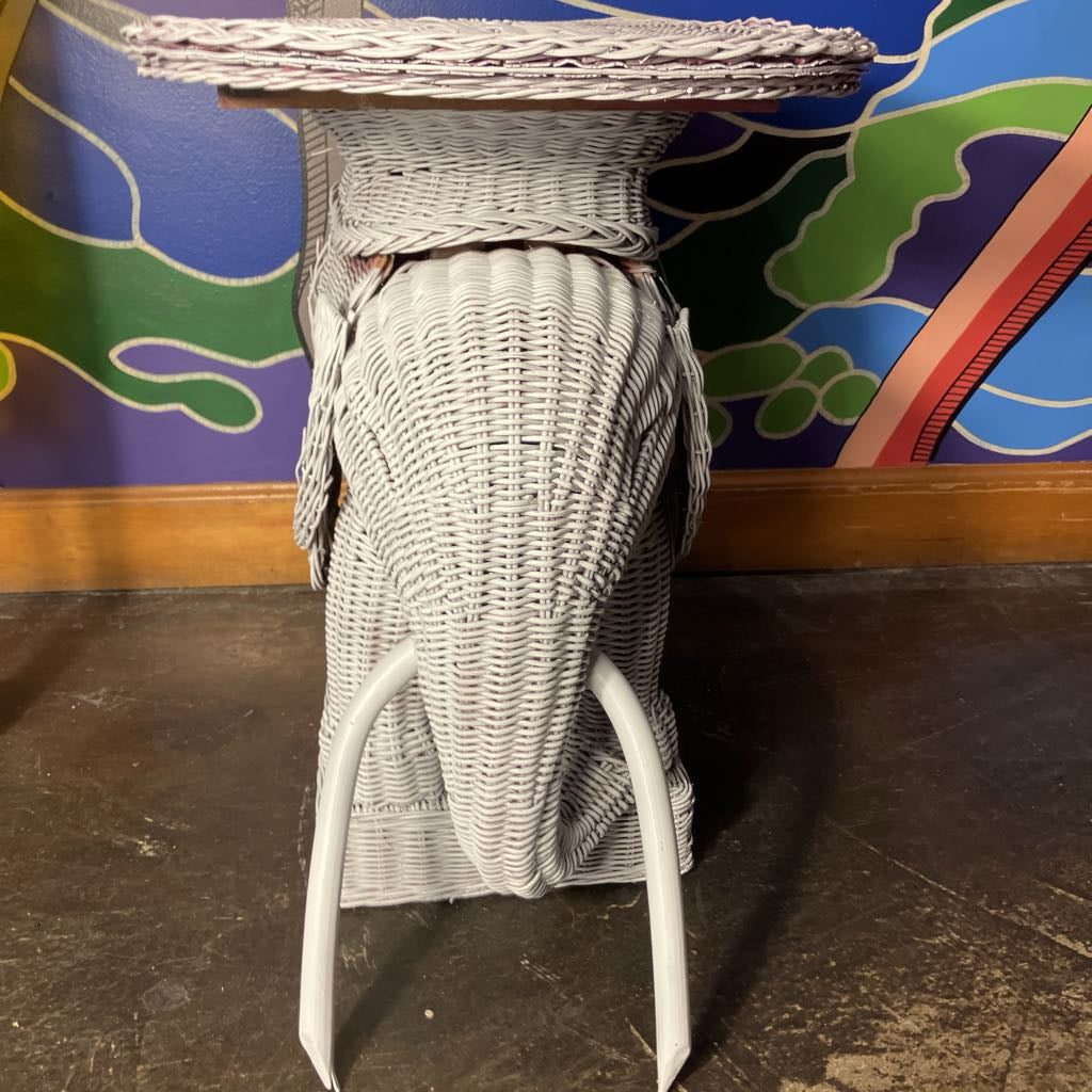 Vintage Wicker Elephant Plant Stand