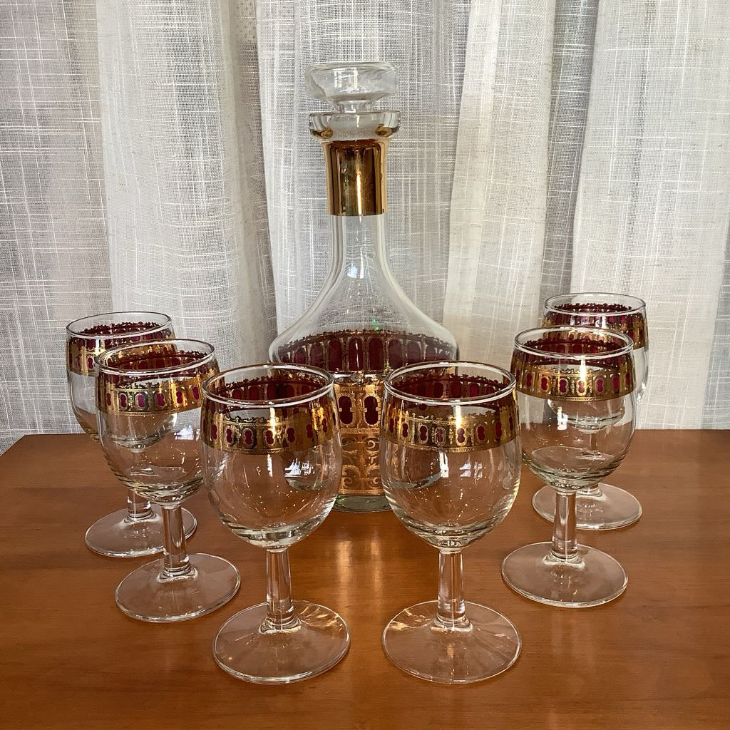 1950's Culver Valenica Patterned Decanter Barware