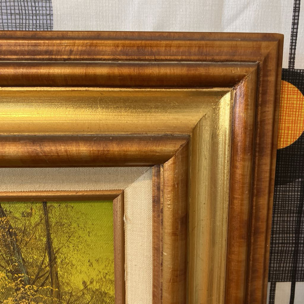 Vintage Signed Landscape Painting by Hanrey