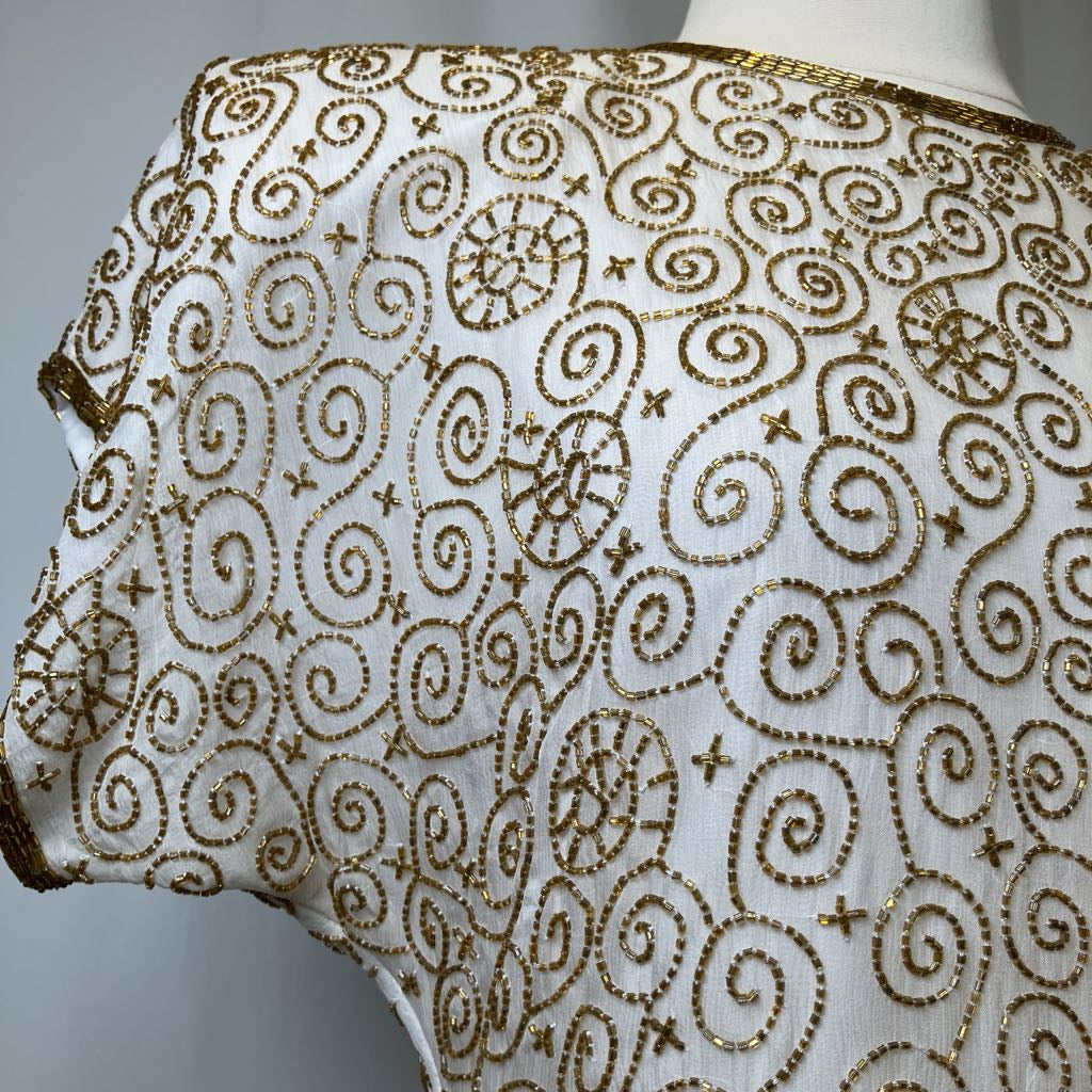 80s Laurence Kazar Beaded Dress