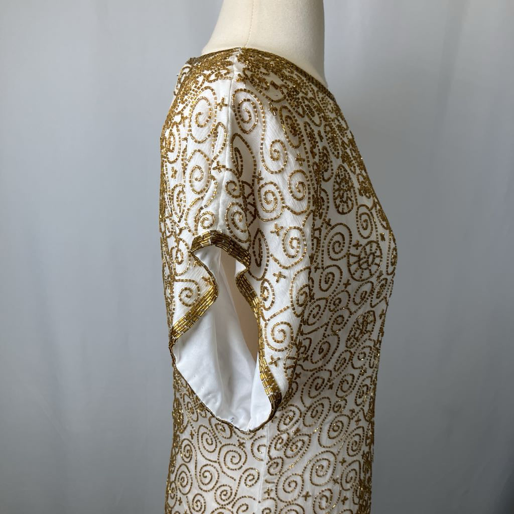 80s Laurence Kazar Beaded Dress