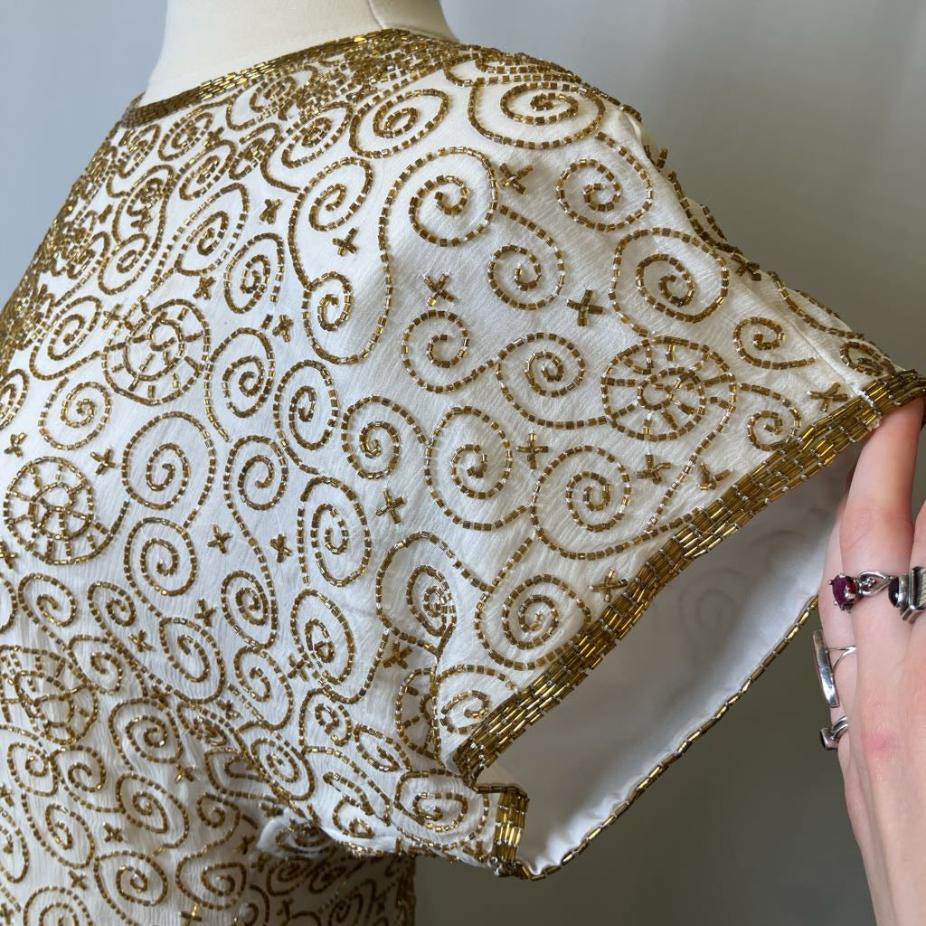 80s Laurence Kazar Beaded Dress