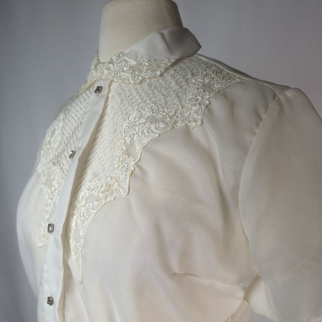 1950s Rhinestone Button Up
