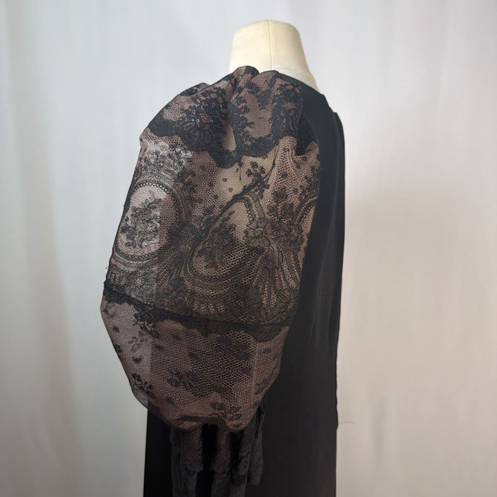 1980s Pat Kerr London Puff Sleeve Dress