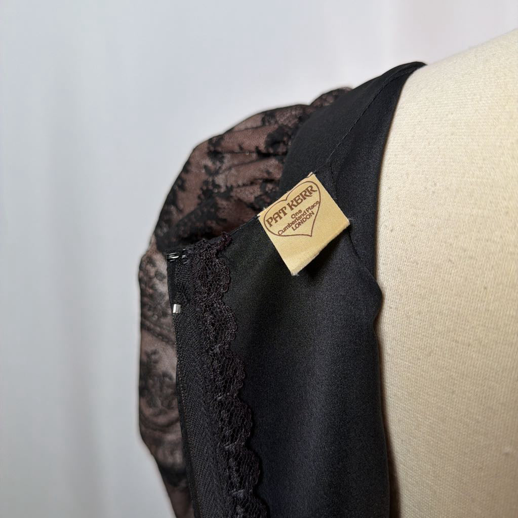 1980s Pat Kerr London Puff Sleeve Dress