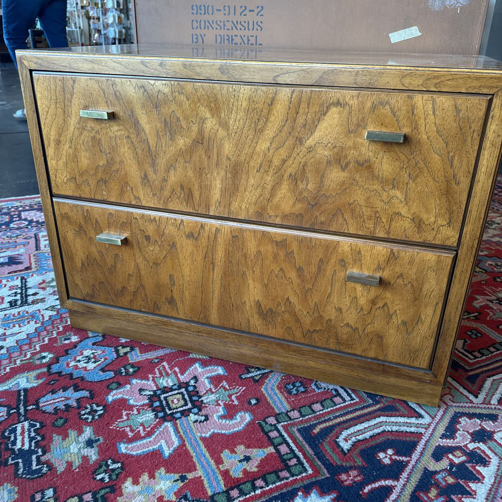1960s Consensus by Drexel Two Drawer Nightstand