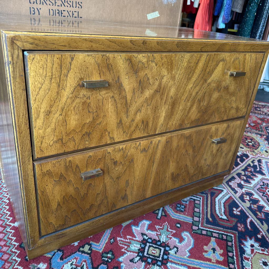 1960s Consensus by Drexel Two Drawer Nightstand