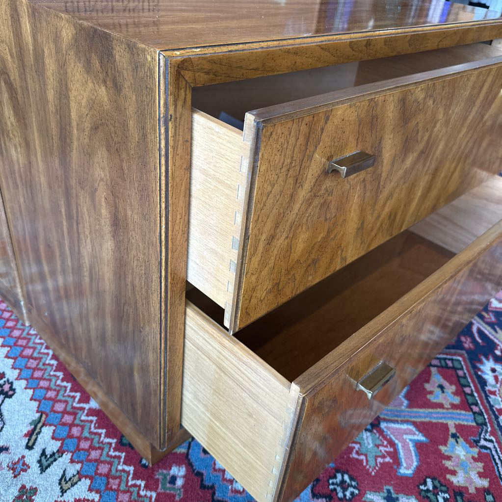 1960s Consensus by Drexel Two Drawer Nightstand