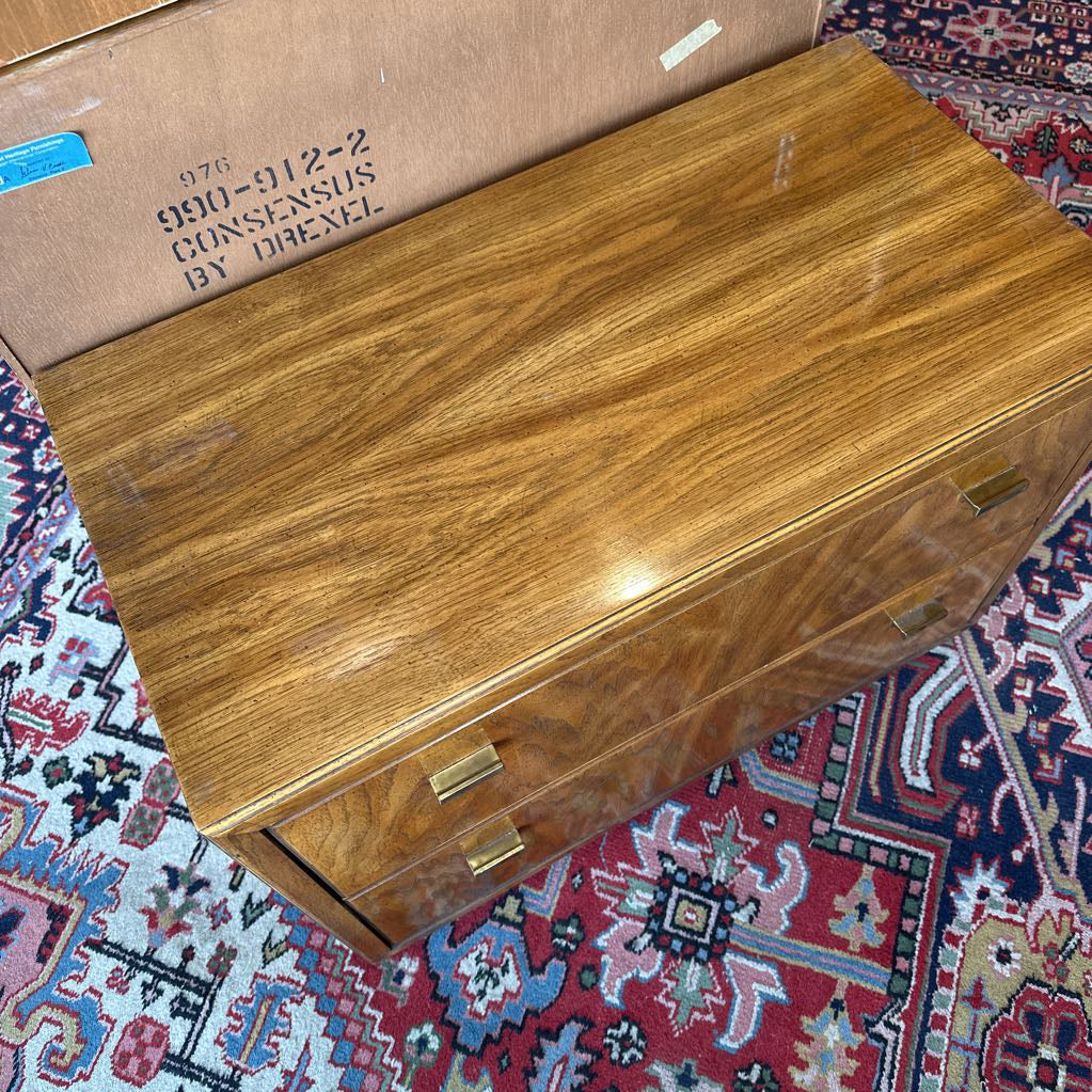 1960s Consensus by Drexel Two Drawer Nightstand